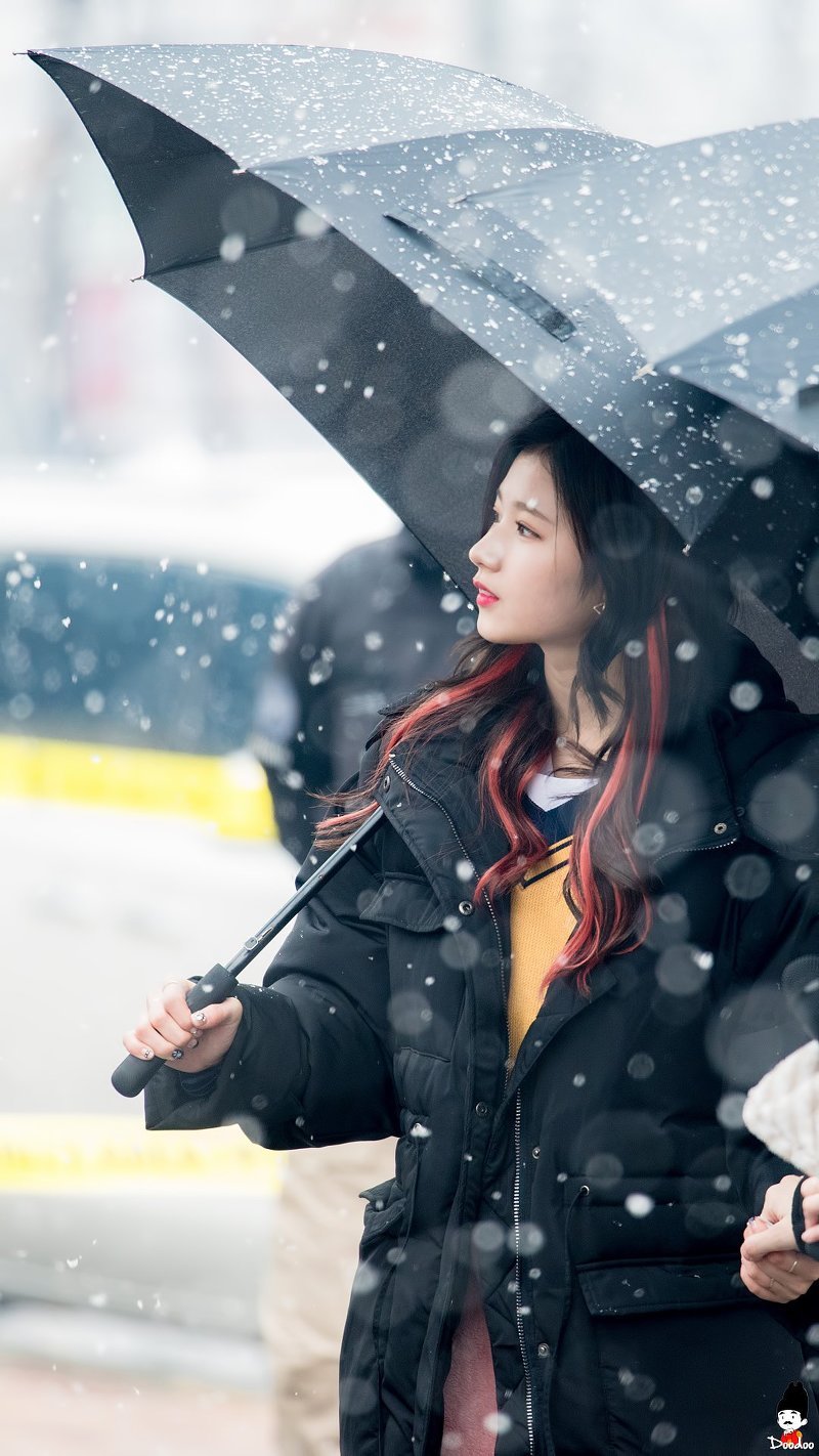 오늘자 눈오는 날 사나 사진.jpg | 인스티즈
