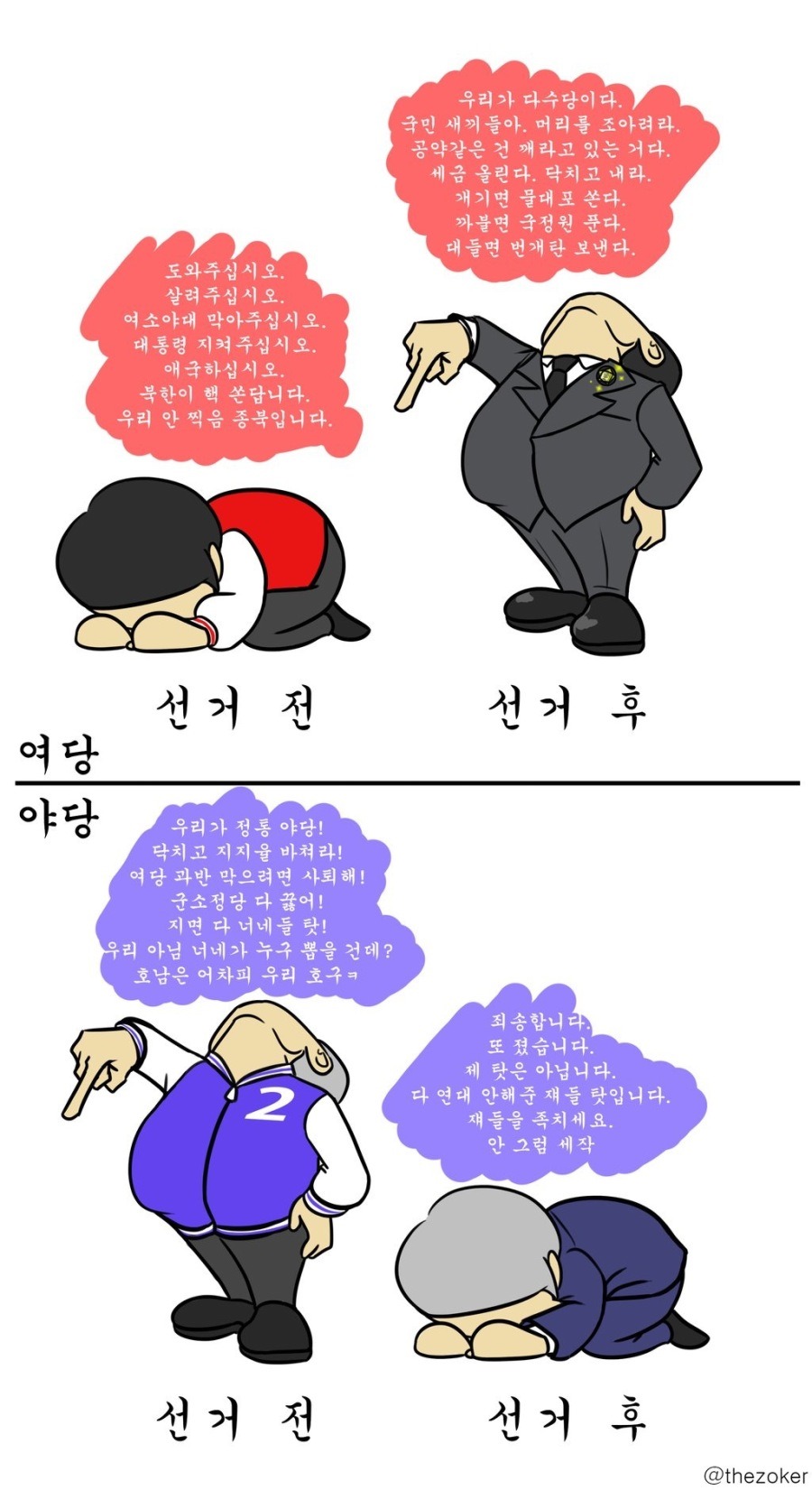 선거 전후 여당과 야당의 태도 차이 | 인스티즈