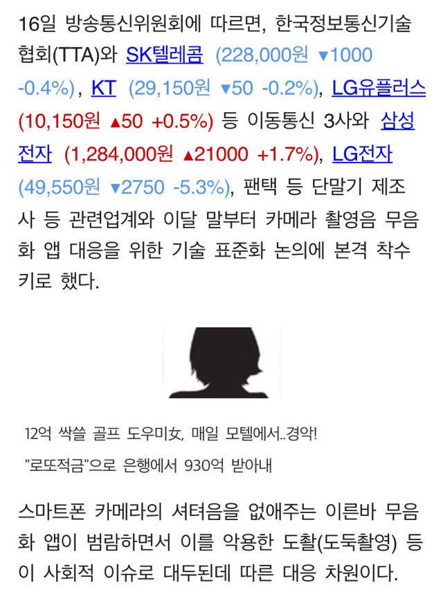 외국은 무음카메라 되던데 왜 한국만 찰칵소리나요? | 인스티즈