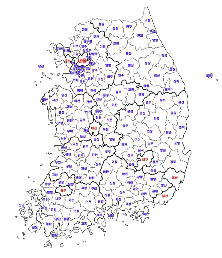 알아두면 100％ 유용한 전국 지역명 지도 | 인스티즈
