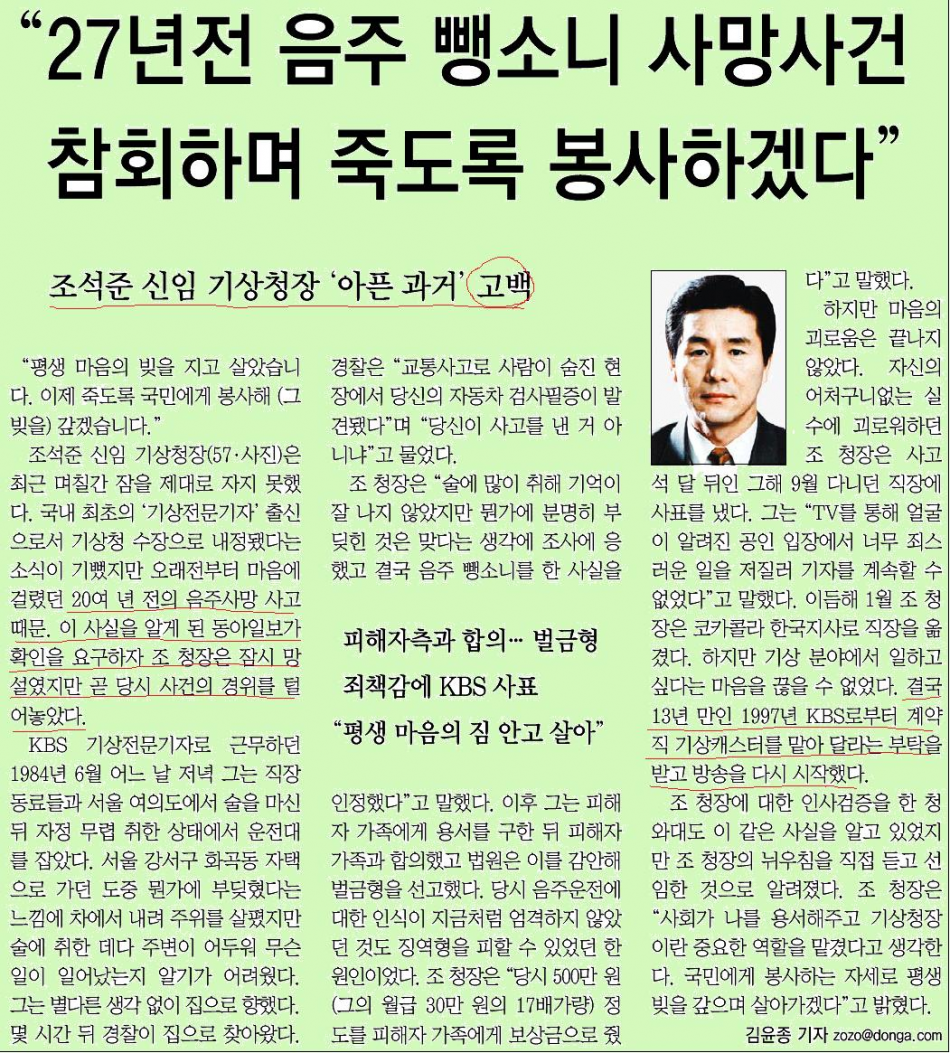 대한민국 정치인 및 고위공직자 음주운전 | 인스티즈