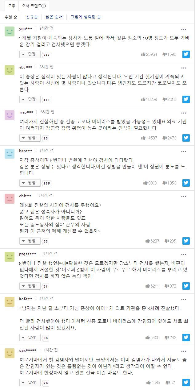 히로시마에서 한달 넘게 기침하던 환자가 이제서야 확진 판정.jpg | 인스티즈