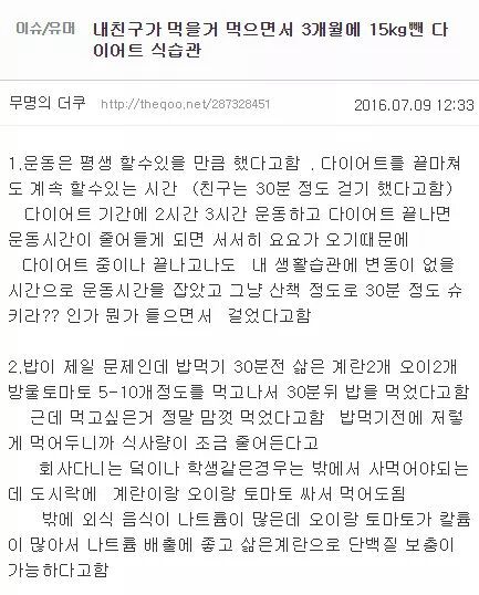 먹을 거 다 먹으면서 3개월만에 15kg 빼는 다이어트 식단법 | 인스티즈